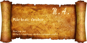 Márkus Andor névjegykártya