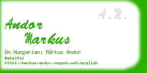 andor markus business card