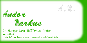 andor markus business card